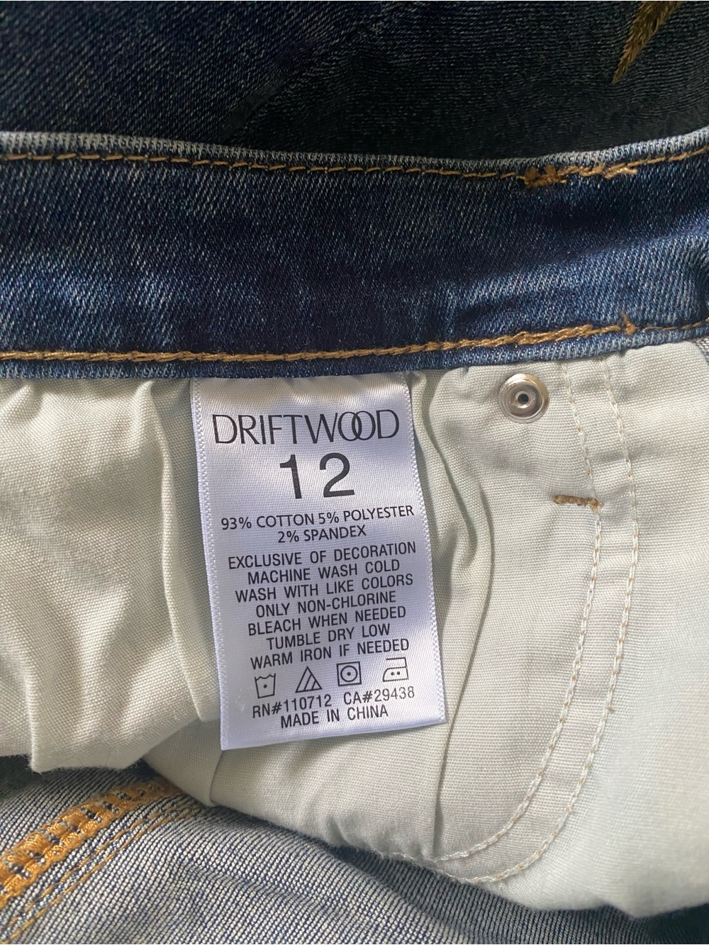 Driftwood Floral Embroidered Denim Skirt Size 12 Western Cowgirl Coastal Cottage - Picture 6 of 9